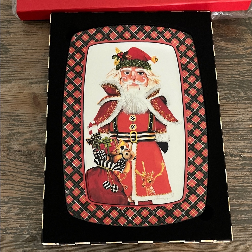 MacKenzie-Childs Santa Nutcracker Cookie Plate NWT Retired